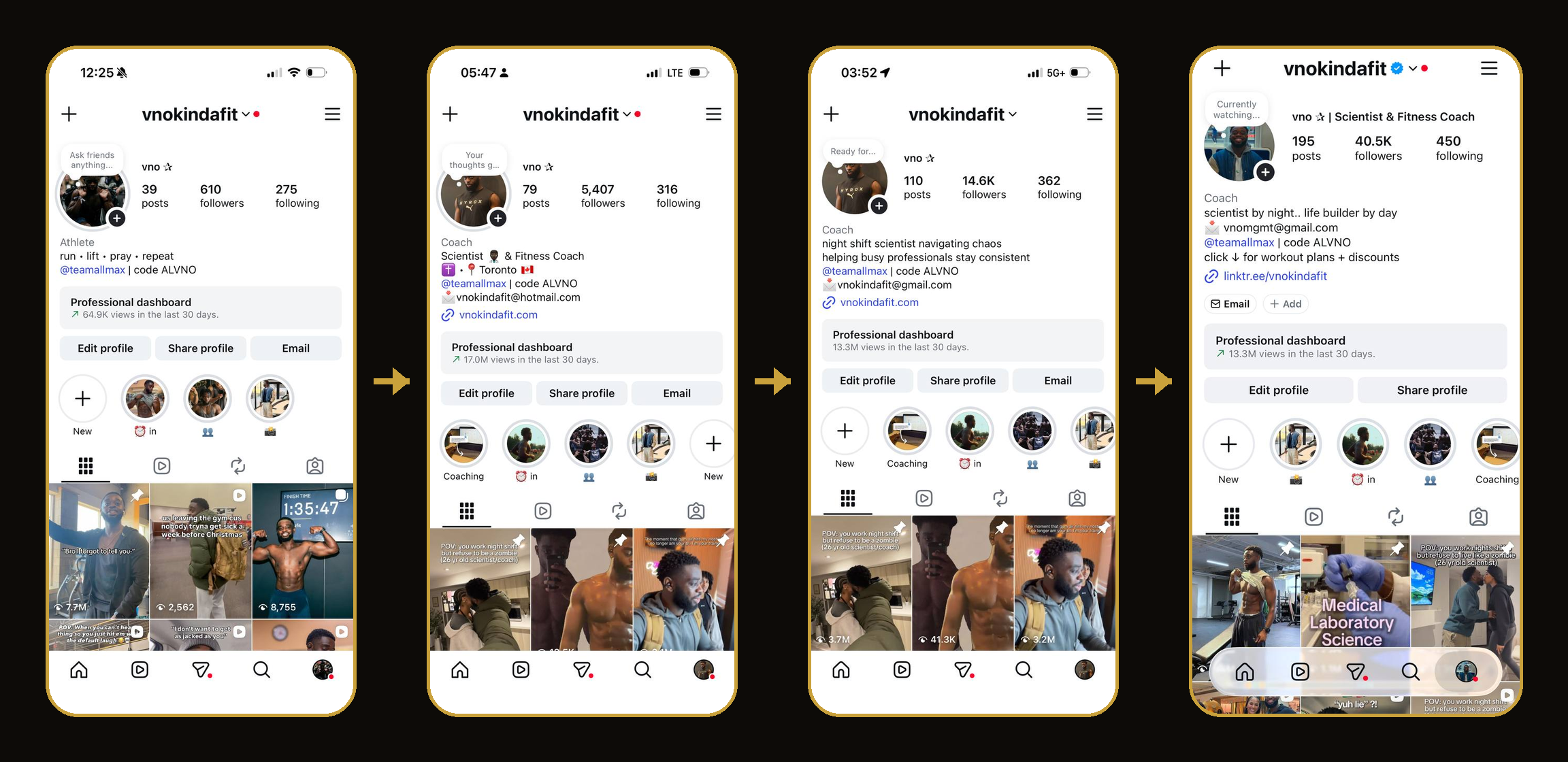 vnokindafit — 610 to 40K+ followers